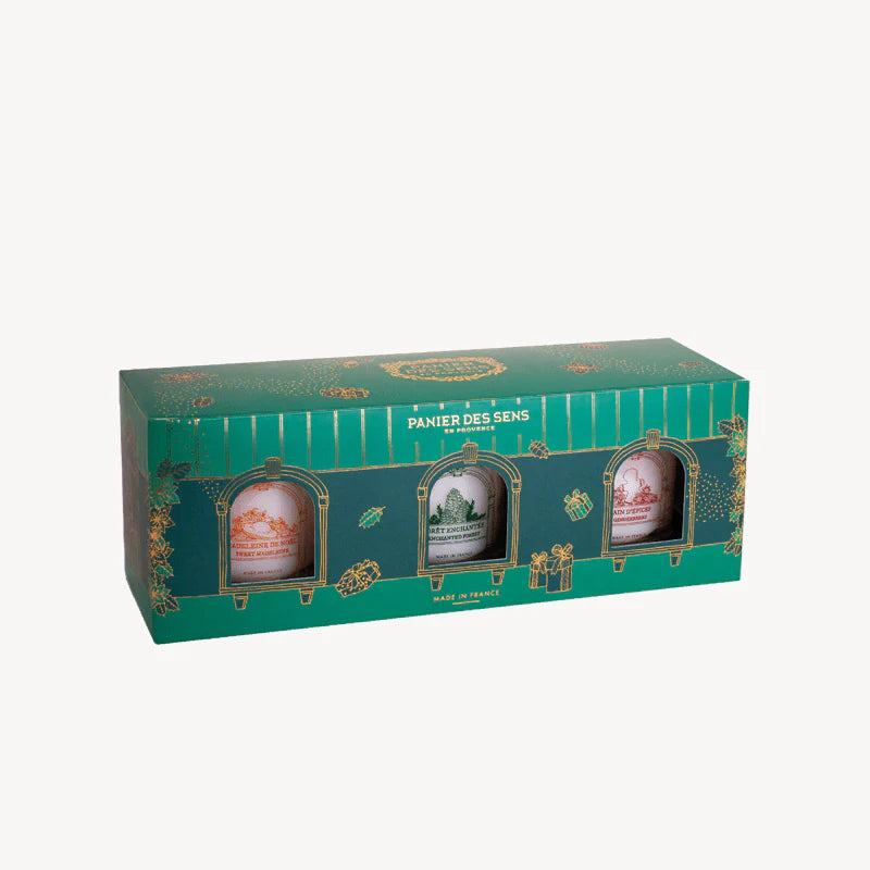 Set lumânări parfumate - Gurmandă, Lemnoasă, Condimentată 3x70g