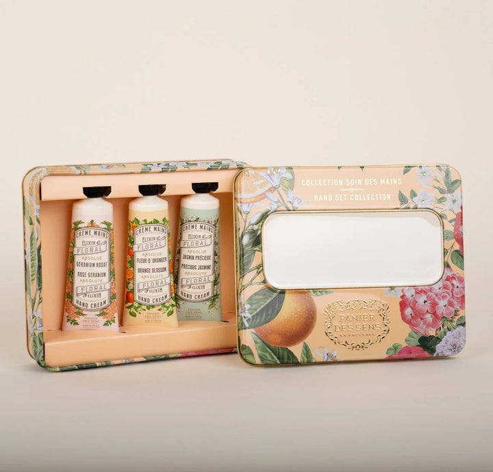 Set cadou cu 3 creme de mâini cu absolute de parfum – Fleur d’Oranger, Géranium Rosat și Jasmin Précieux | 3 × 30 ml