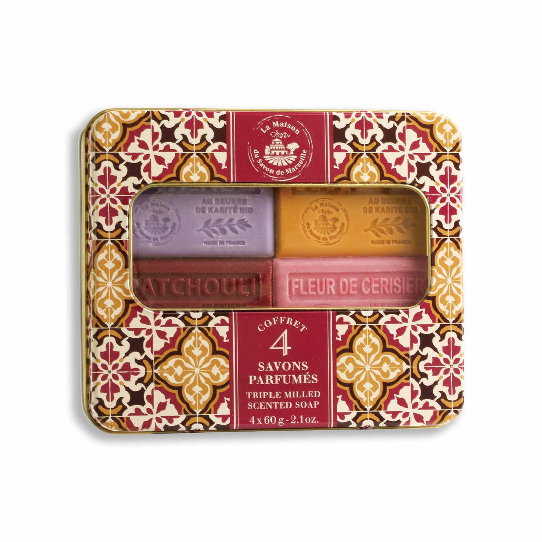 Set cadou Découverte – 4 săpunuri parfumate cu unt de shea | 4 × 60 g