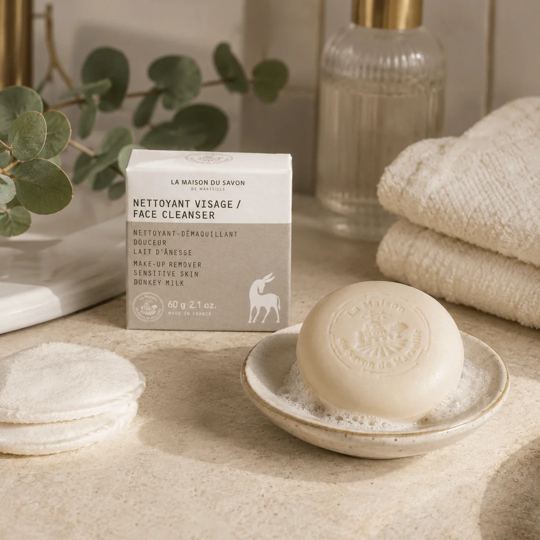 Demachiant & Cleanser Solid Delicat cu Lapte de Măgăriță, 60g